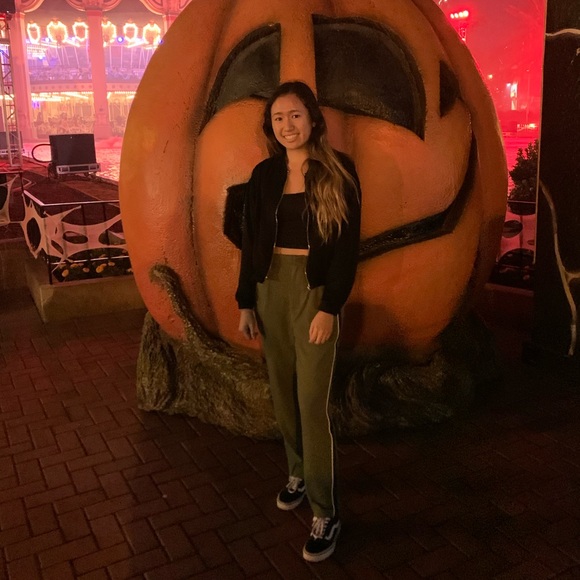 Zara High Waisted Green TRF Pants w Side Stripes S - Picture 6 of 7